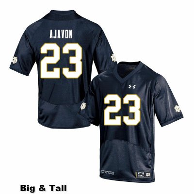 Notre Dame Fighting Irish Men's Litchfield Ajavon #23 Navy Under Armour Authentic Stitched Big & Tall College NCAA Football Jersey KRT0599OT